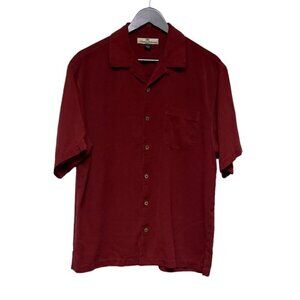 Tommy Bahama 100% Silk Rush Button Front Relax Shirt Short Sleeve Men's Medium